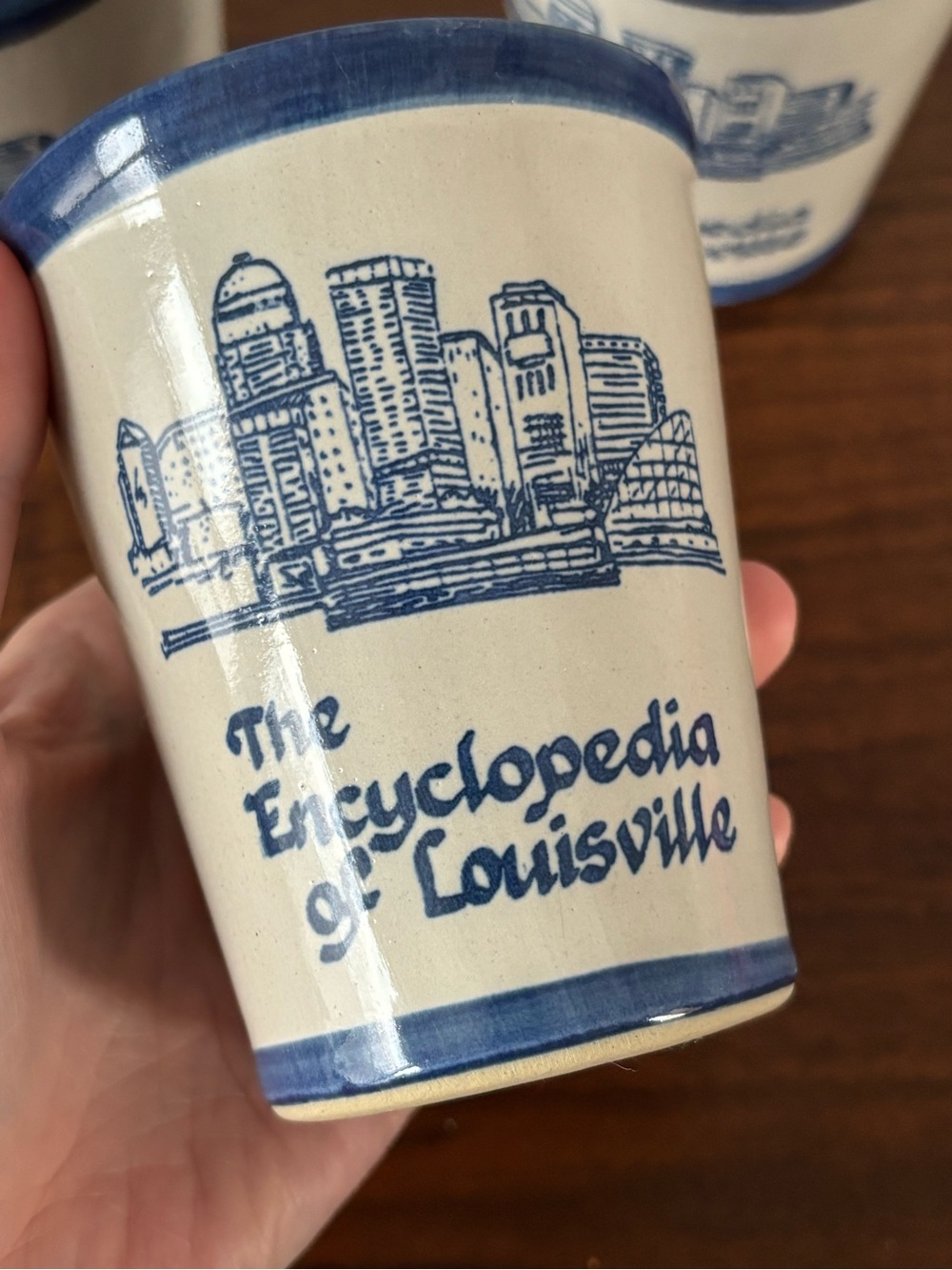 1980s Louisville Stoneware Hand-Painted Mint Julep Cups - Set of 3